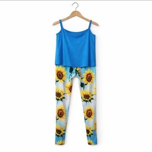 Coco 3 Pc Blue Yellow Sunflower Summer Outfit Sz XL